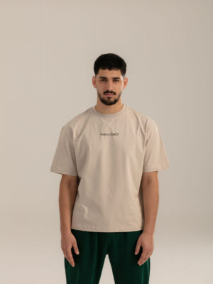 BREEZE© Oversized Tee in Moon Sand, front view