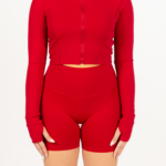 CURRENT© Jacket and CURRENT© Short in Pomegranate Seed, front view