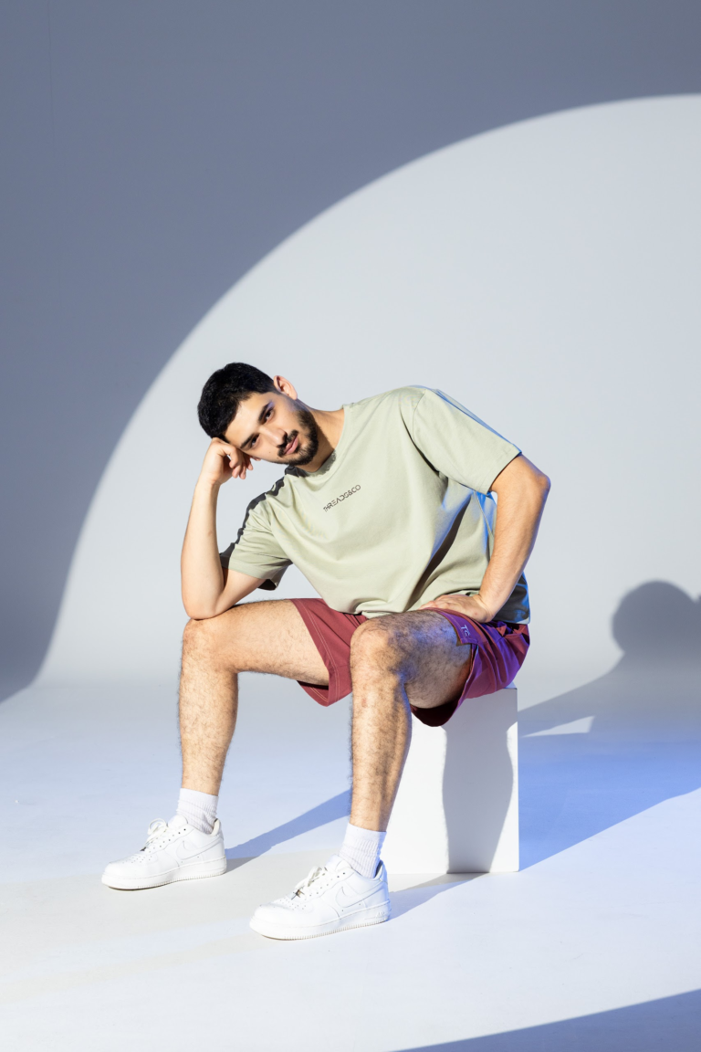 BREEZE&copy; Oversized Tee in Moon Sand, lifestyle