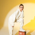 STONE© Cuffed Set in cream, side pose